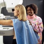 Woman getting a Mammogram Cancer Screening